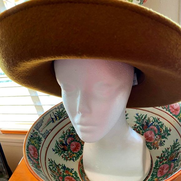 NYC Designer Toucan 100% Wool Felt Wide Brimmed Hat Floral and Ribbon Decoration main image 5
